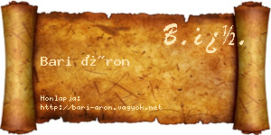 Bari Áron névjegykártya