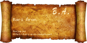 Bari Áron névjegykártya